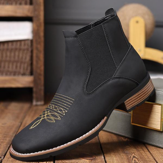 Men's Embroidered Chelsea Boots Martin Boots