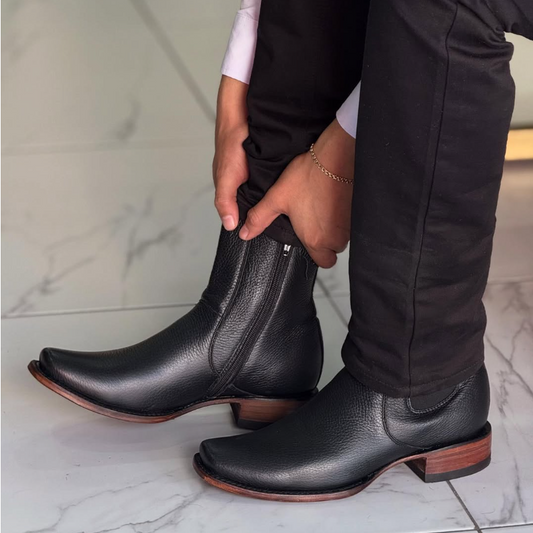 Bootin Milan Venado Men's Black Leather Boots - Handmade